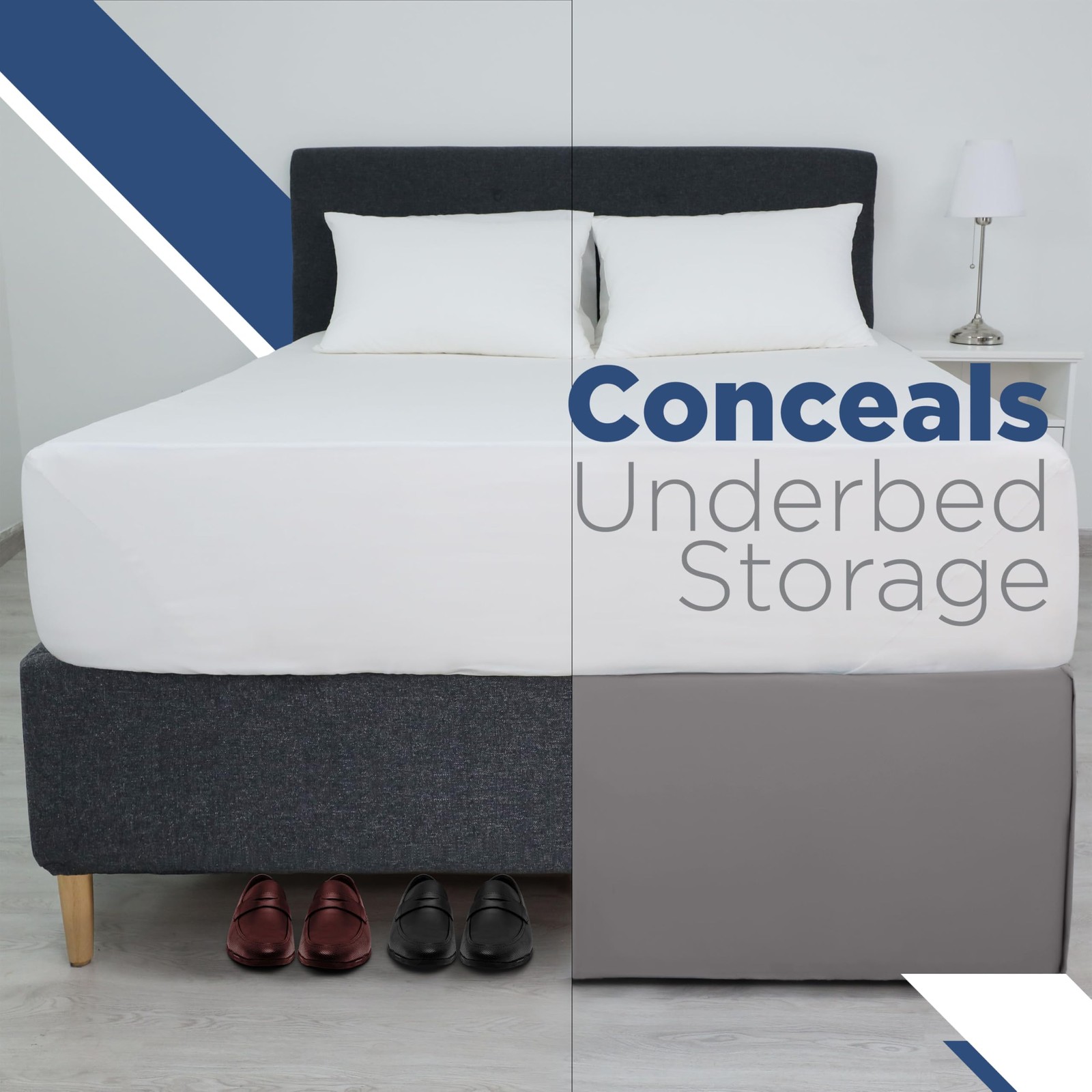 King Size 21” Bed Skirt - Pleated Bed Skirt - Easy Fit Bed Skirts - Microfibe...