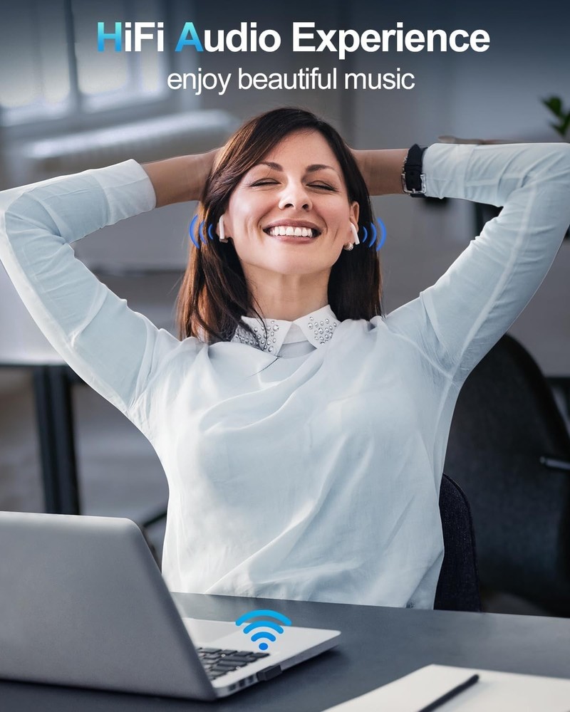 USB Bluetooth Adapter for PC, 5.3 Bluetooth Dongle Receiver EDR & BLE, Plug a...