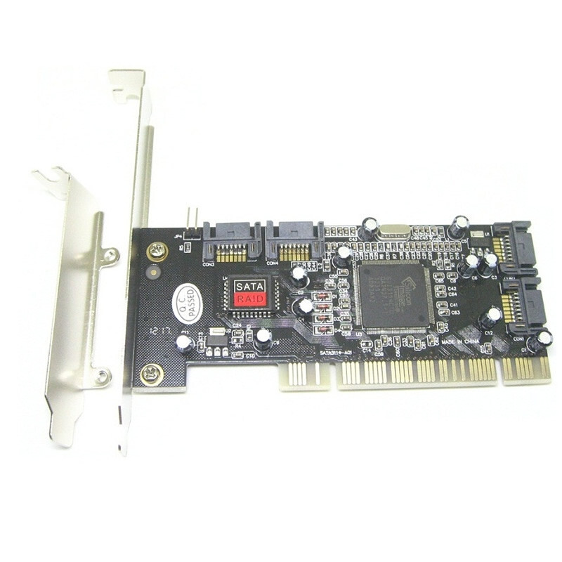 PCI 4 Ports SATA Internal RAID Controller Card w/Low Profile Bracket