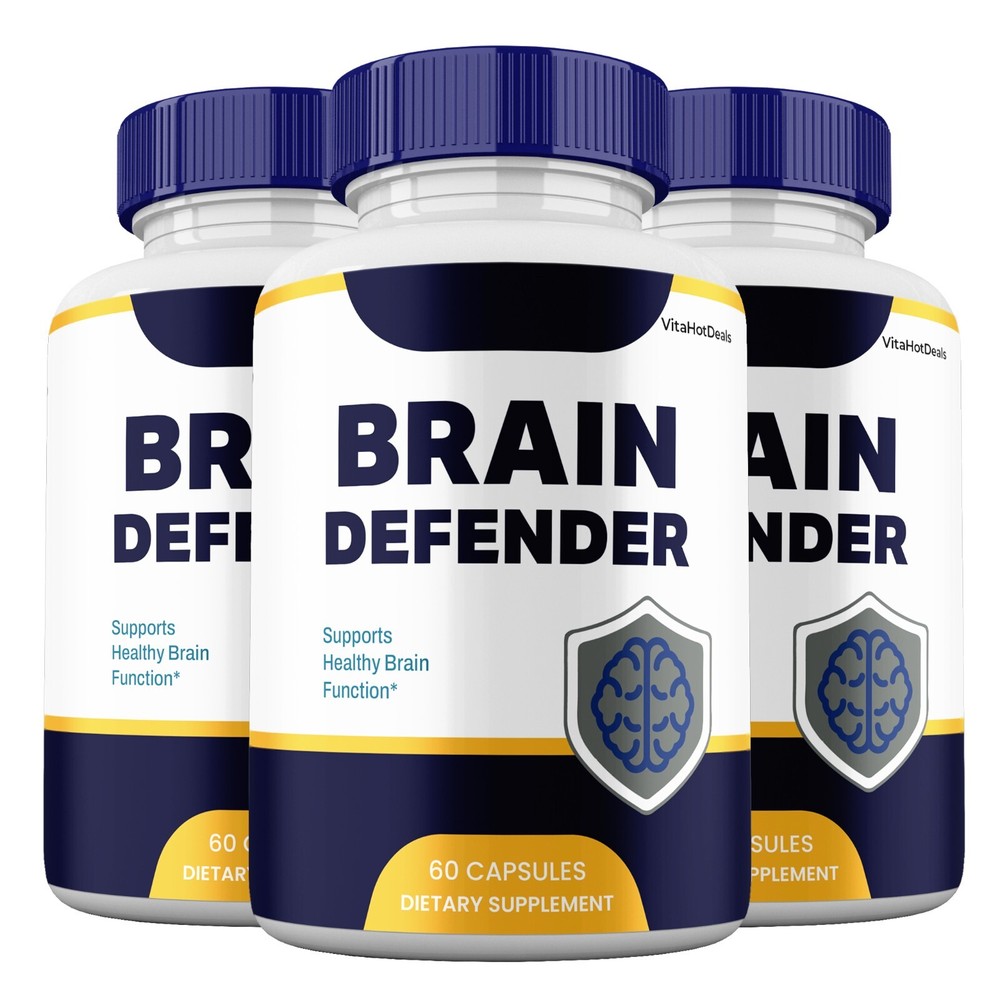 Brain Defender Capsules,  Maximum Strength Pills Cognitive and Brain (3 Pack)