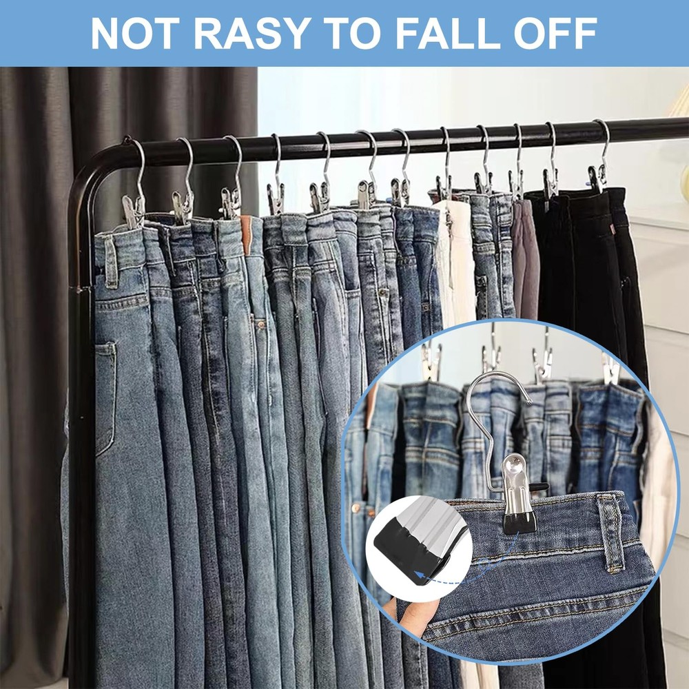 Boot Hanger Clips, 12-Pack Laundry Hanging Hooks Clothes Pins Compact, Black