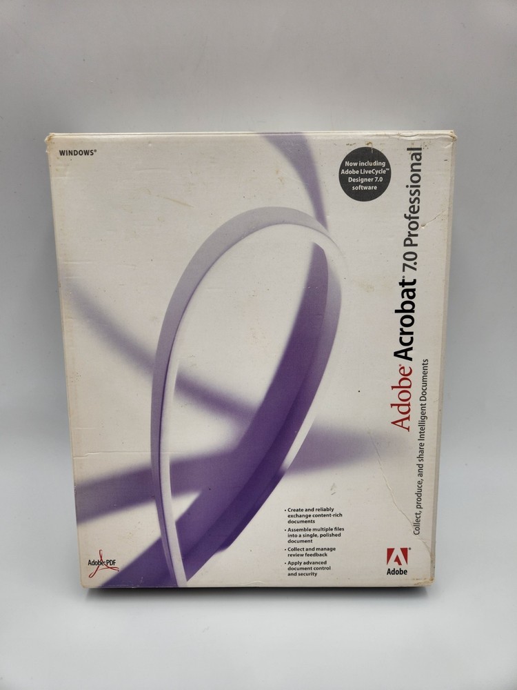 Adobe Acrobat 7.0 Professional for Windows 2004 Complete Retail USED