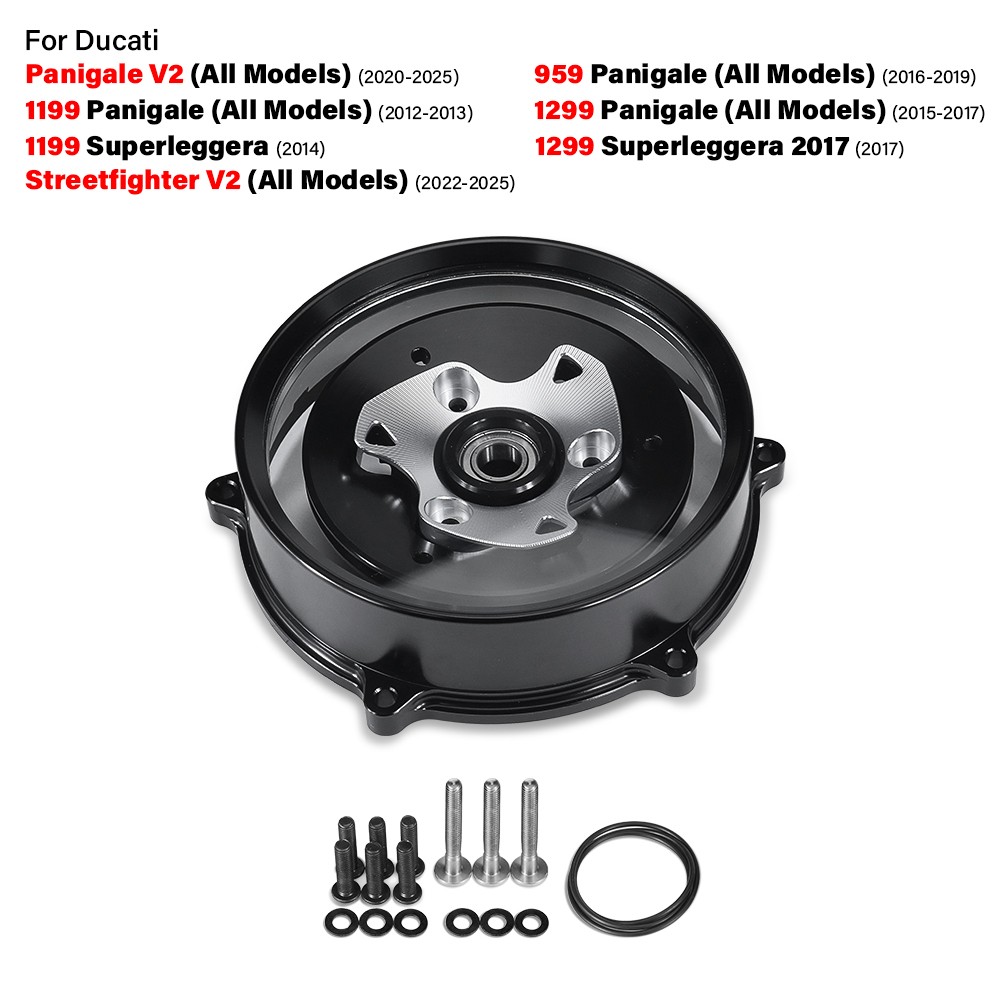 For Ducati 1199 1299 959 Panigale CorSe Streetfighter V2 Clear Clutch Cover