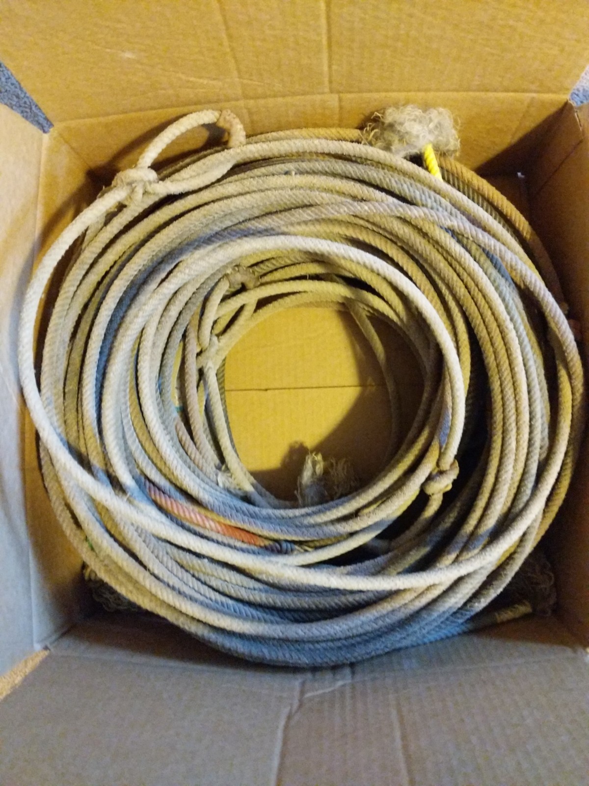 3- Used lariat western cowboy rope decor team rope lasso