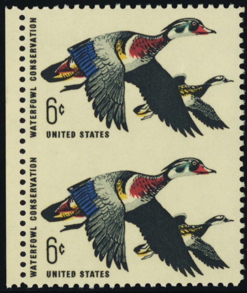 1362a, MNH 6¢ Ducks Imperforate Between Error Pair - Stuart Katz