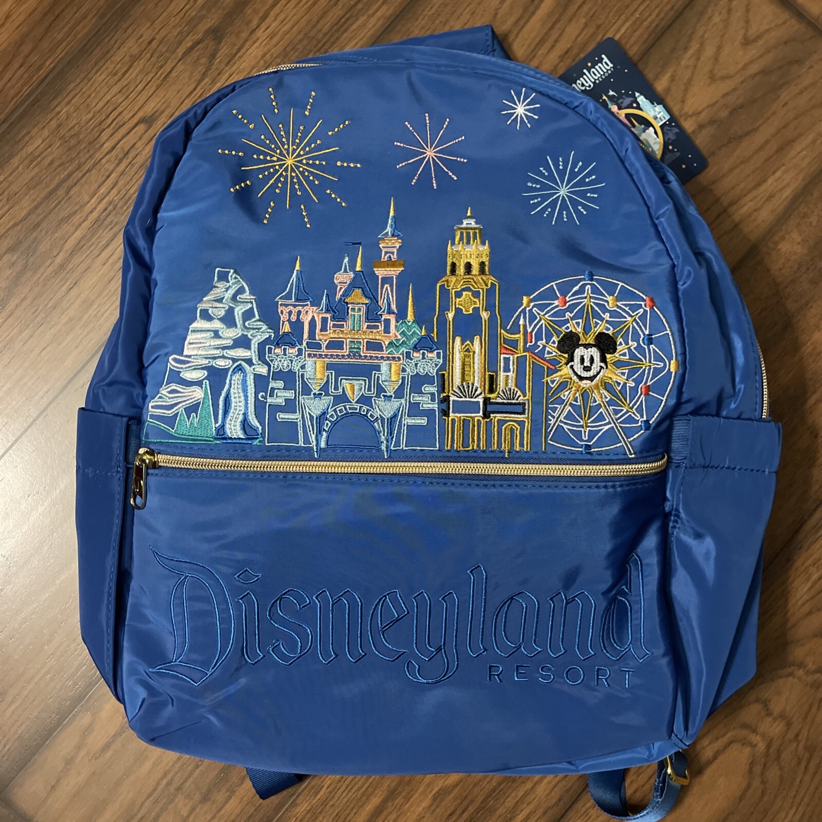 Disney Parks Disneyland & Disney CA Adventure Park Icons Blue 16" Backpack