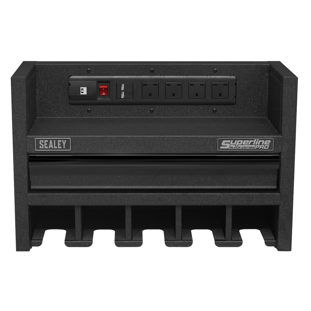 Sealey AP22SRBE Power Tool Storage Rack 560mm with Drawer & Power Strip