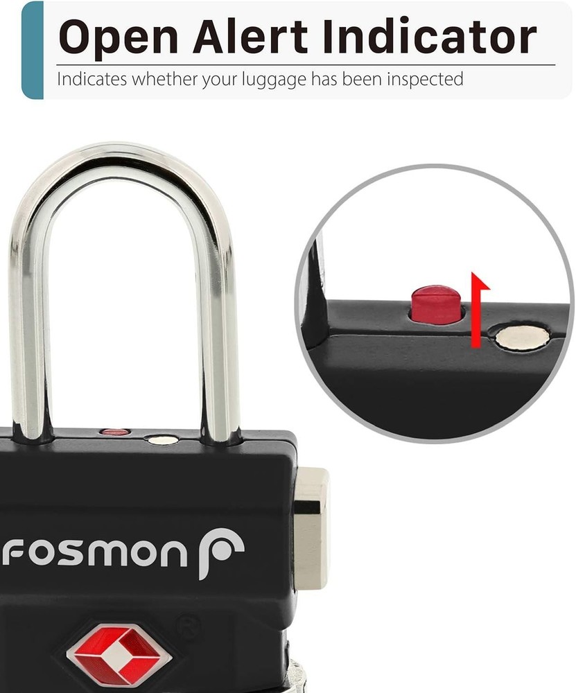 Multi-Purpose TSA Approved Lock - 3 Digit Resettable Combination Padlock