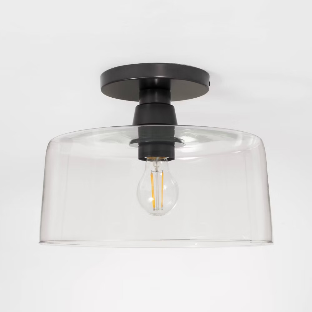Glass Semi Flushmount Ceiling Light Black - Threshold designed with Studio McGee