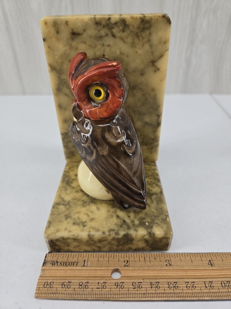 Vintage Owl Single Bookend Stone