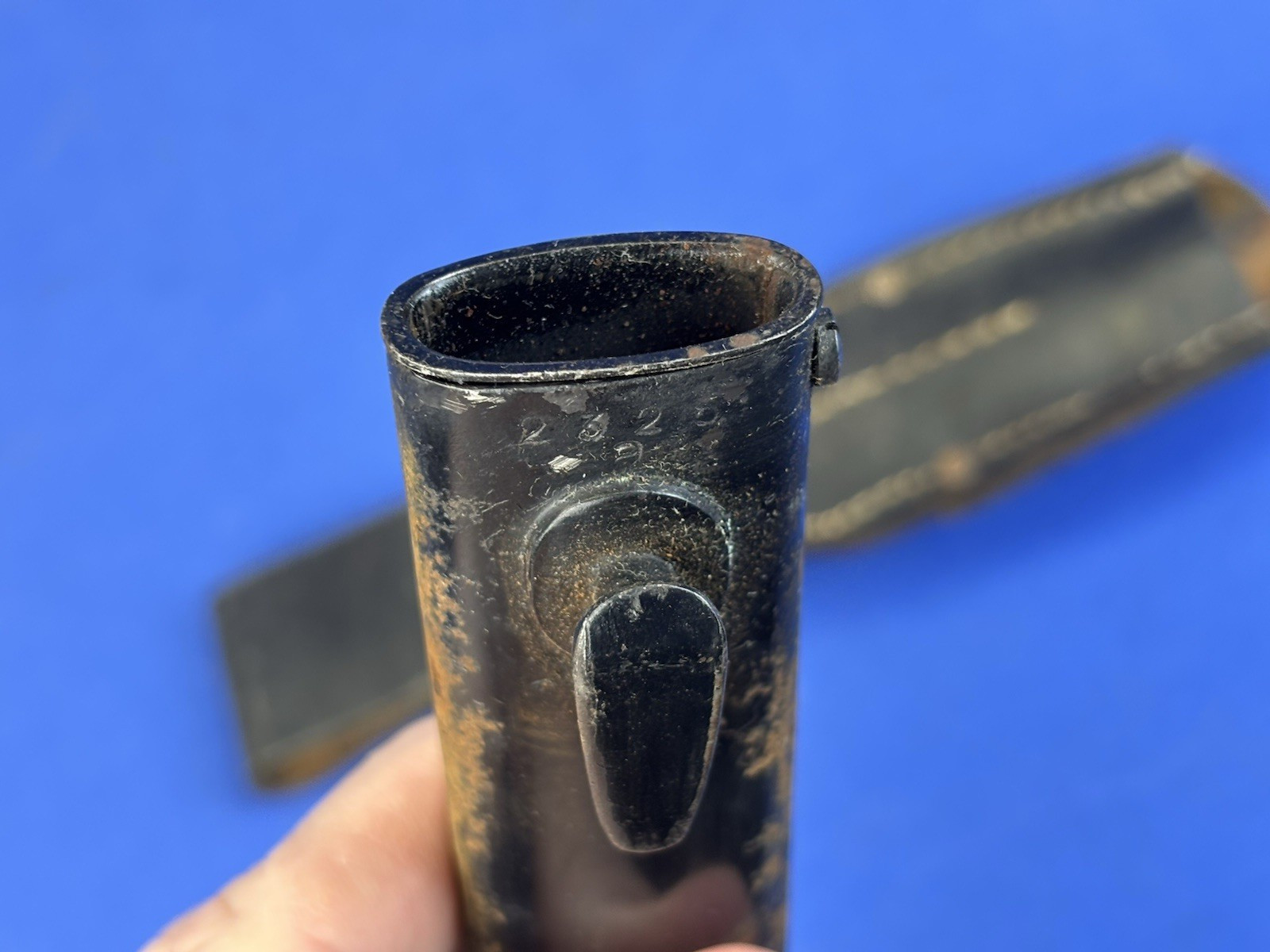 Vintage 1940 German WWII E. Pack & Sohn Bayonet & Scabbard Matching Number Frog