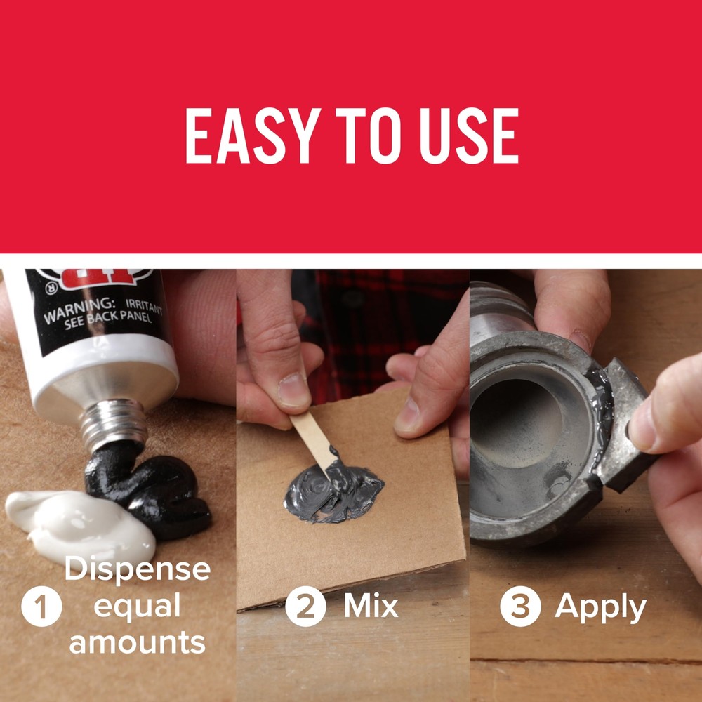 J B Weld KwikWeld 10 oz Dark Grey Fast Setting Epoxy Adhesive Strong Bonding