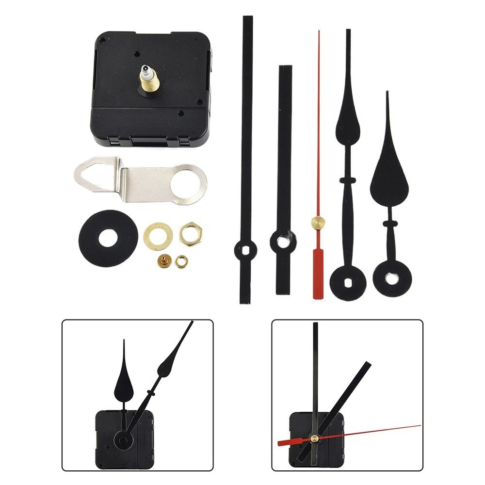 Complete Clock Upgrade Kit 12pcs Quartz Movement Long Hands for Wall Clocks