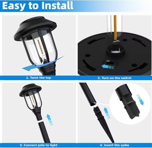 Solar Pathway Lights Outdoor 8 Pack, Warm White Solar Path 3000K Warm White