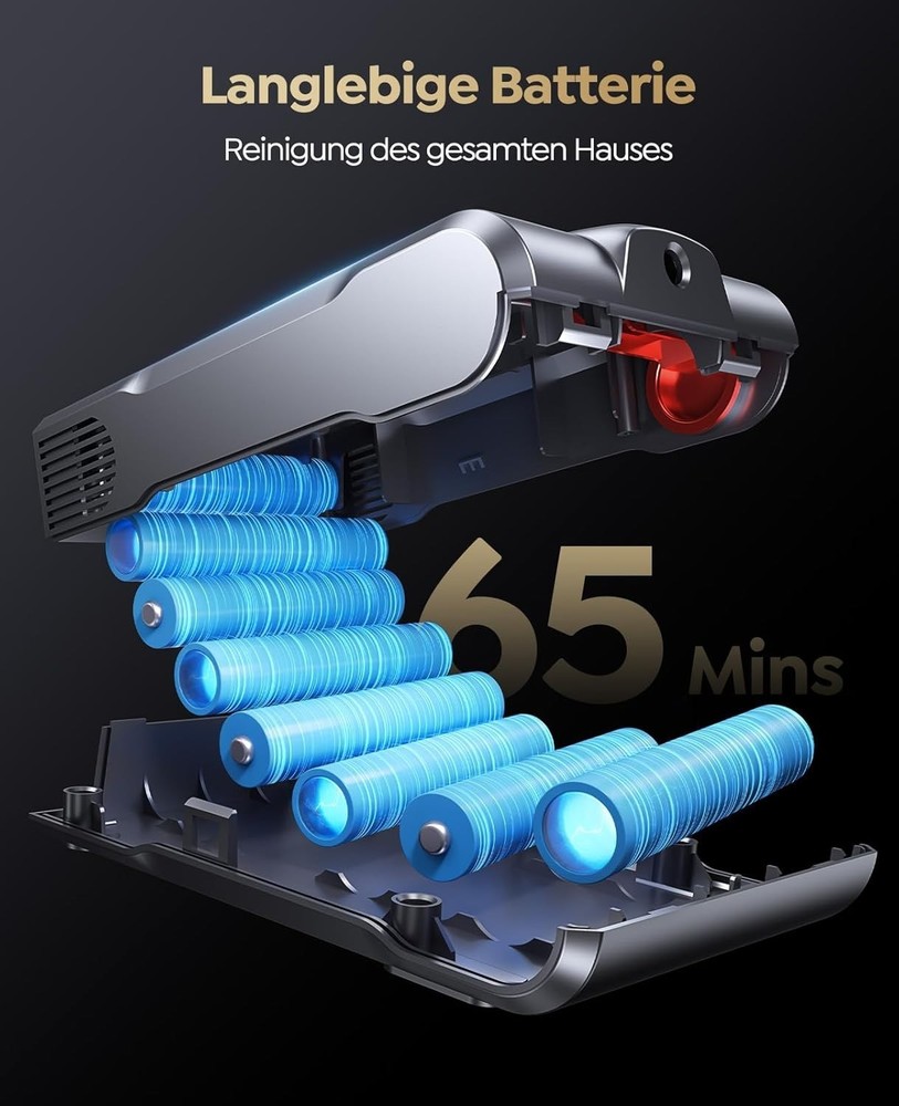 Cordless Vacuum with 65 Min Runtime & Auto Mode for Effortless Cleaning