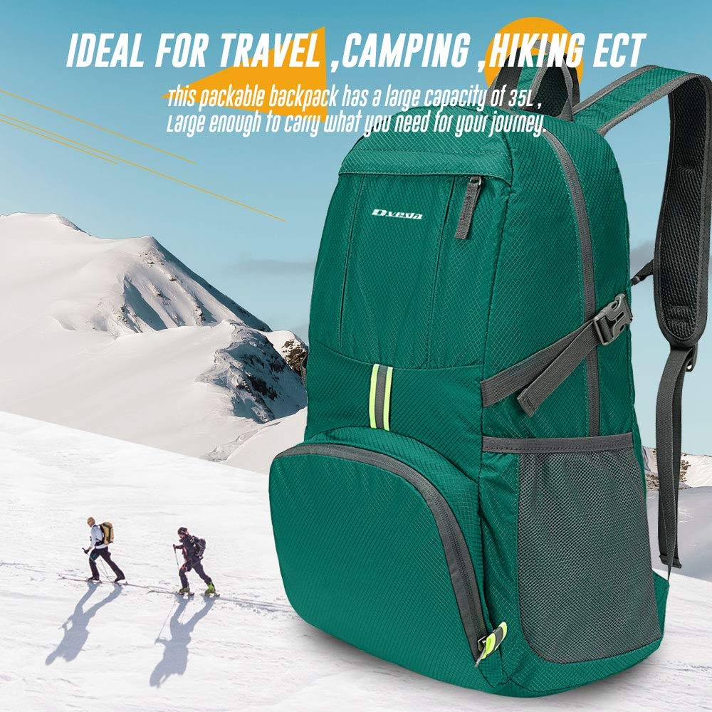 35L Lightweight Packable Backpack Waterproof Durable Hiking Travel Backpack D...
