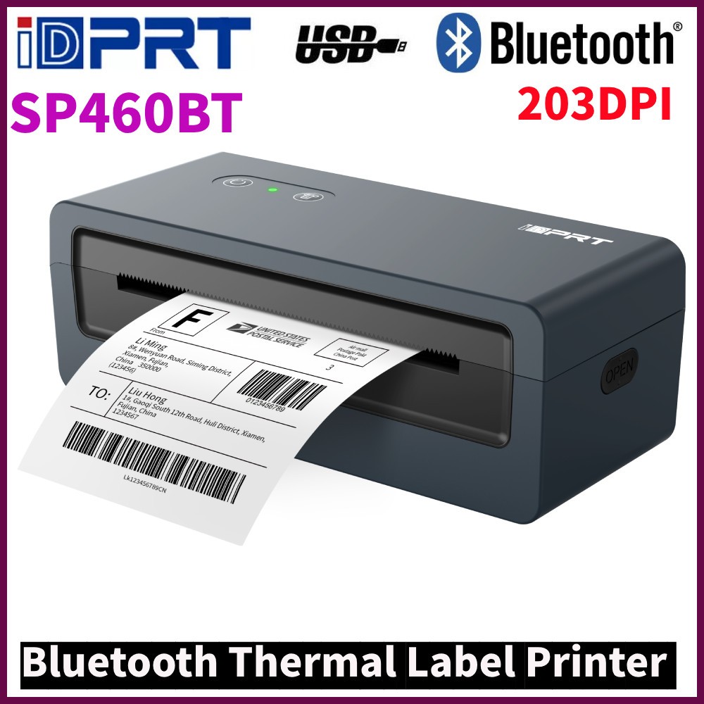 iDPRT SP460BT 203DPI  Bluetooth And USB  Direct Thermal Label Printer