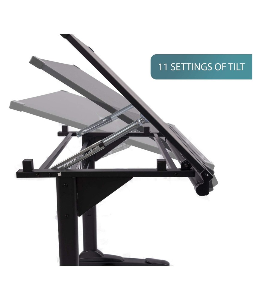 Stand Up Desk Adjustable Height and Angle Drafting Table Drawing Desk with La...