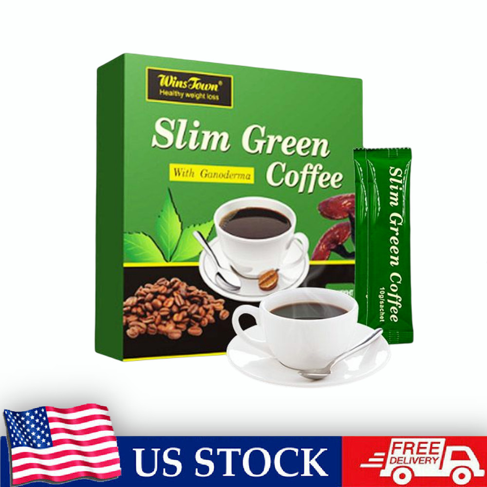 18pcs Teabags Slim Green Coffee with Ganoderma Control Tea Detox Weight Loss