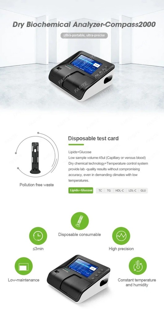 For 4.3 Touch Screen Fully Automatic Lab Portable Dry Chemistry Analyzer