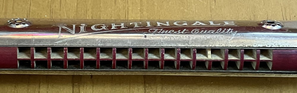 Nightingale Finest Quality Germany/US Harmonica Silver Tone