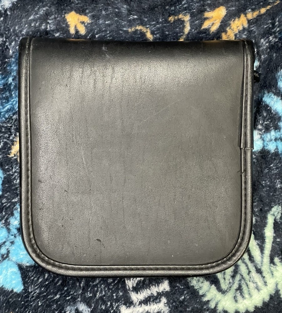 CD Projects Case, Black Faux Leather, Zippered