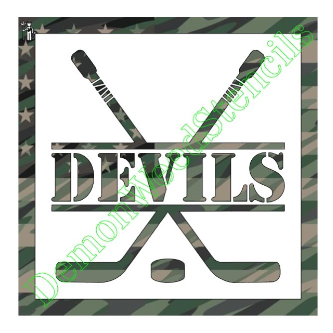 6"x6" Clear Plastic Stencil - Hockey - Devils (MB74) (.007")