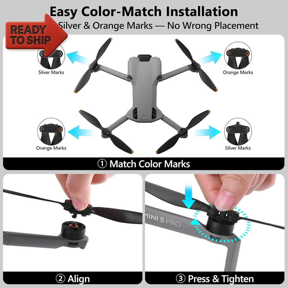 12-Pack Propellers for DJI Mini 5 Pro – Low-Noise Precision-Balanced Drone Blad