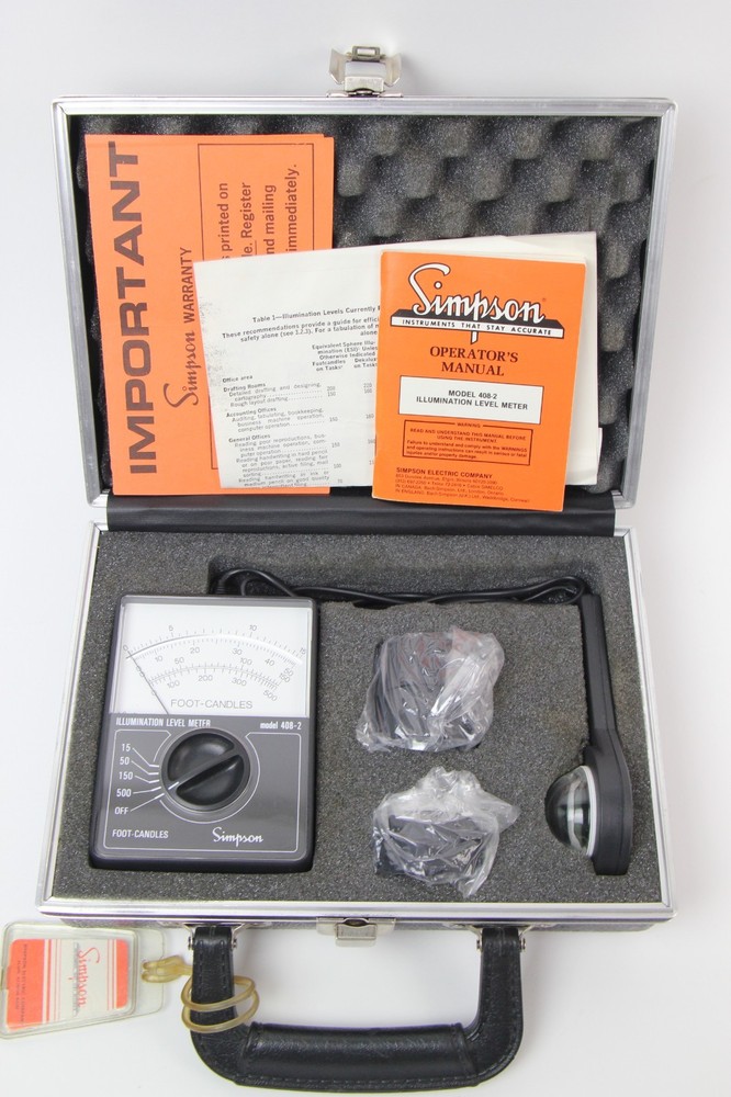 Simpson Illumination Level Meter Model 408-2 with Case