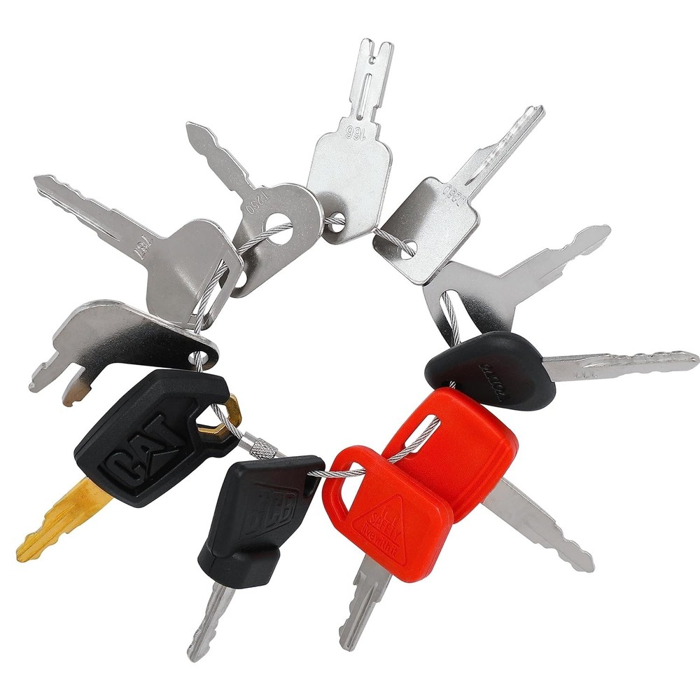 Construction Master Machine Key Set: 11 Keys for Key Brands - CAT, JD, Komatsu