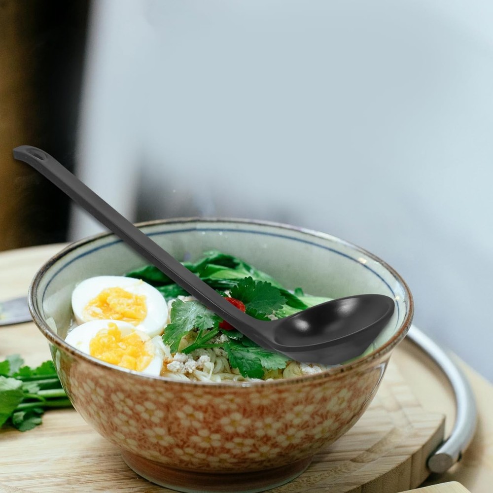 Large Kitchen Soup Ladle with Long Handle Melamine Turtle Shell Spoon for Sti...