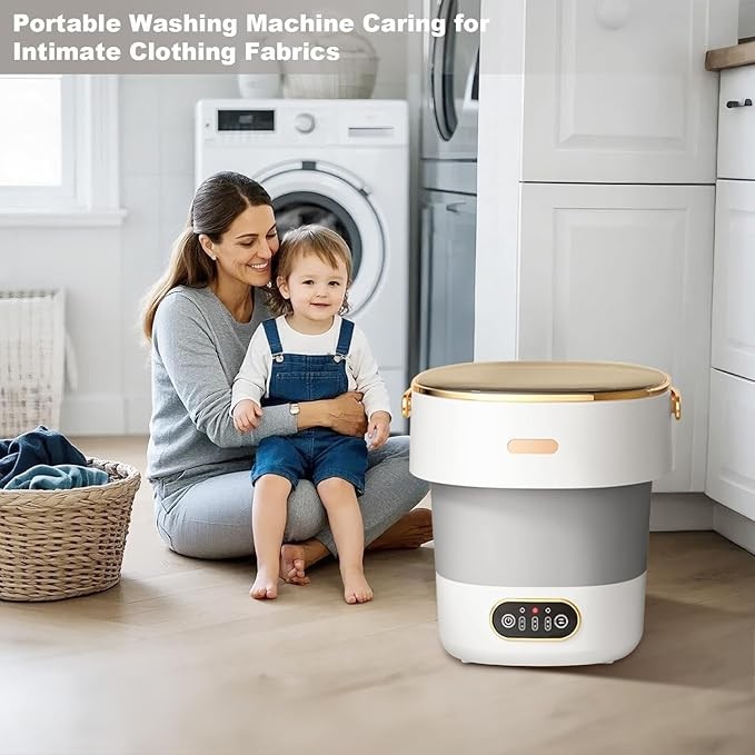 Portable Mini Washing Machine Fully Automatic Compact Laundry Washer for Socks