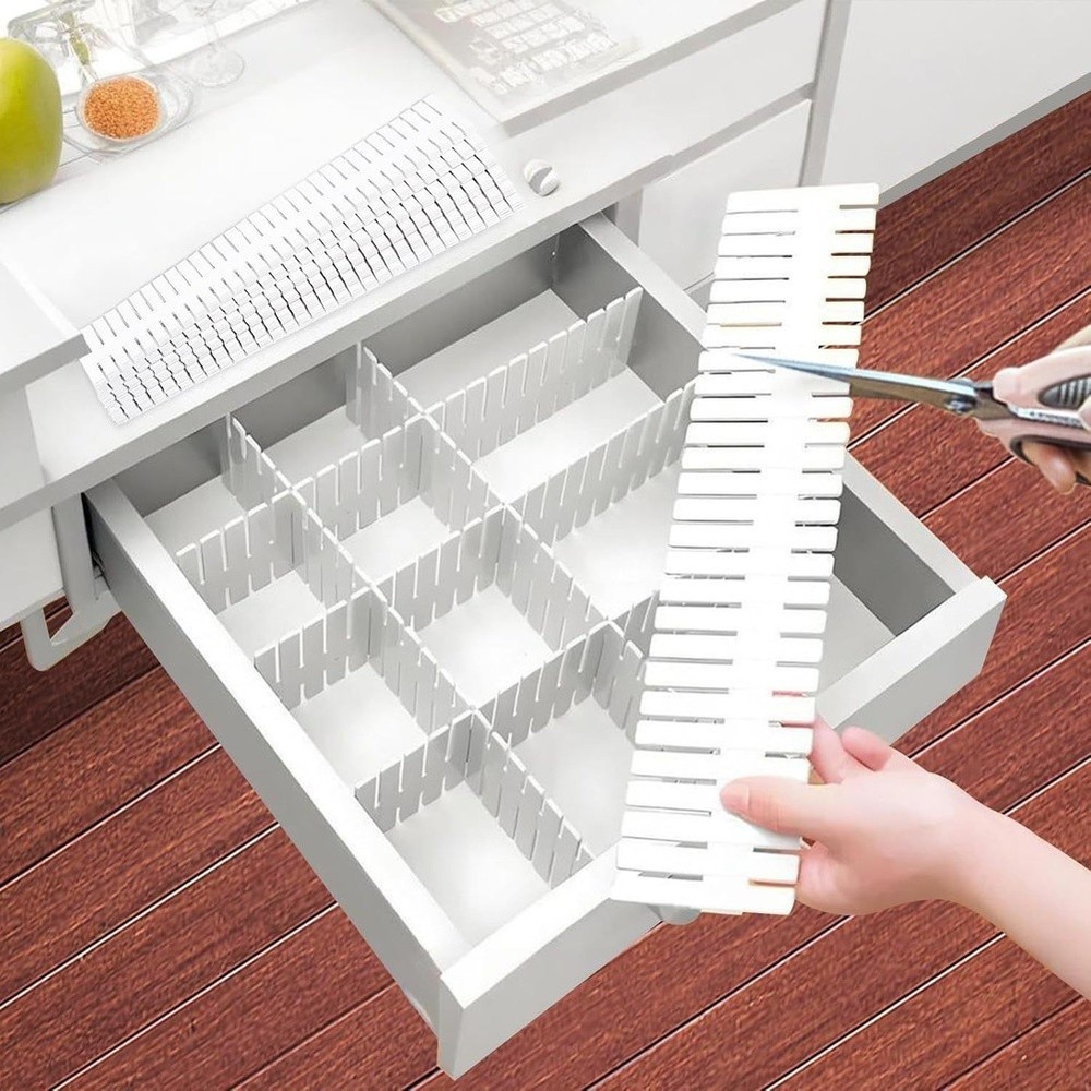 Plastic Adjustable Drawer Dividers Set of 20 for Efficient Clutter Organization