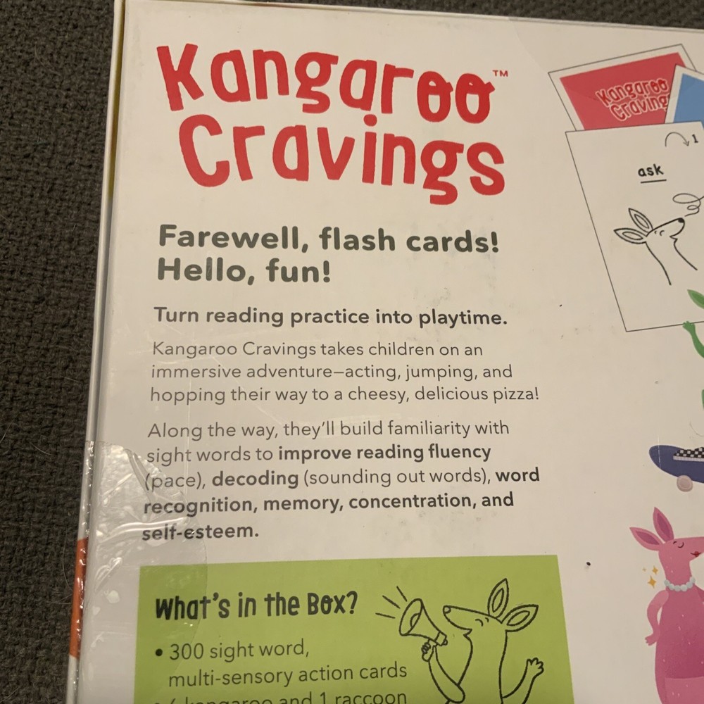 Kangaroo Cravings 300 High-Frequency Sight Words Game - Wrapped Unpunched Pieces