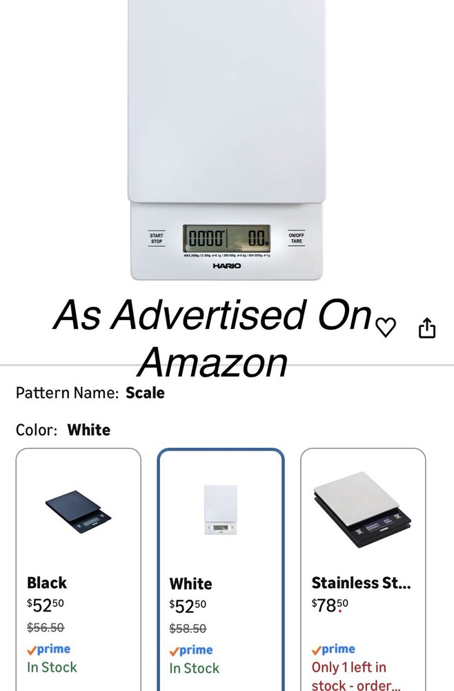 Hario V60 Drip Scale, White