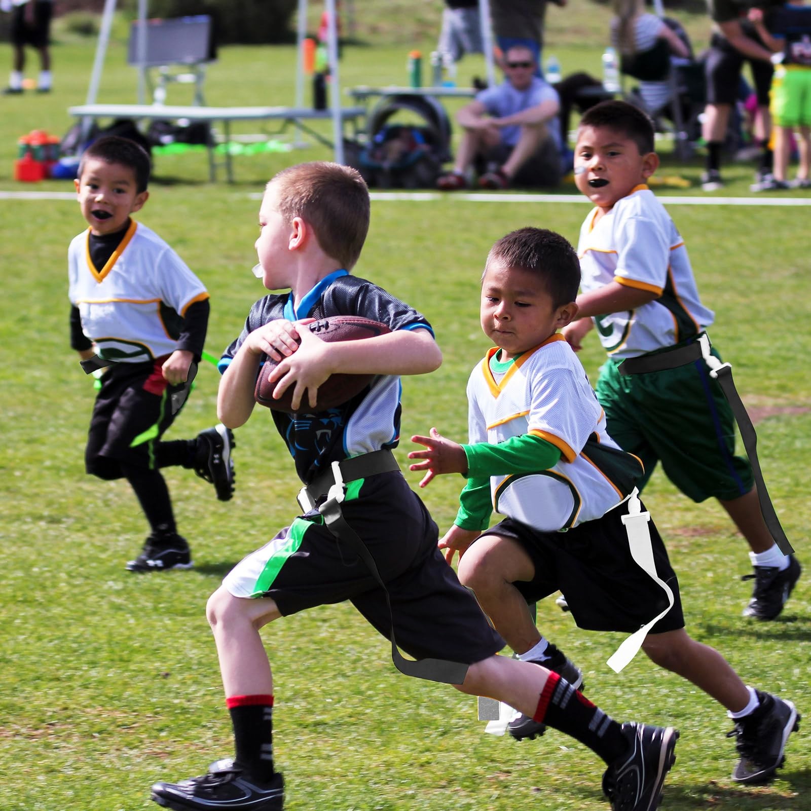 2/12/24/36 Player Flag Football Belt, Adjustable Football Belts and Flags for...