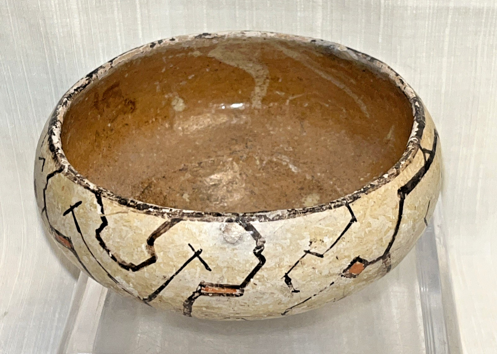 Antique Peruvian Shipibo Conibo Polychrome Pottery Bowl Lid South America Peru