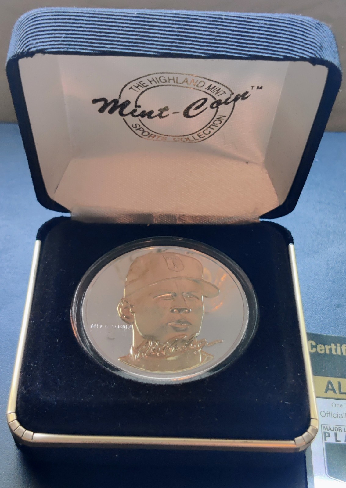Highland Mint Alex Rodriguez Signature Series Baseball Coin .999 Silver 24K Gold
