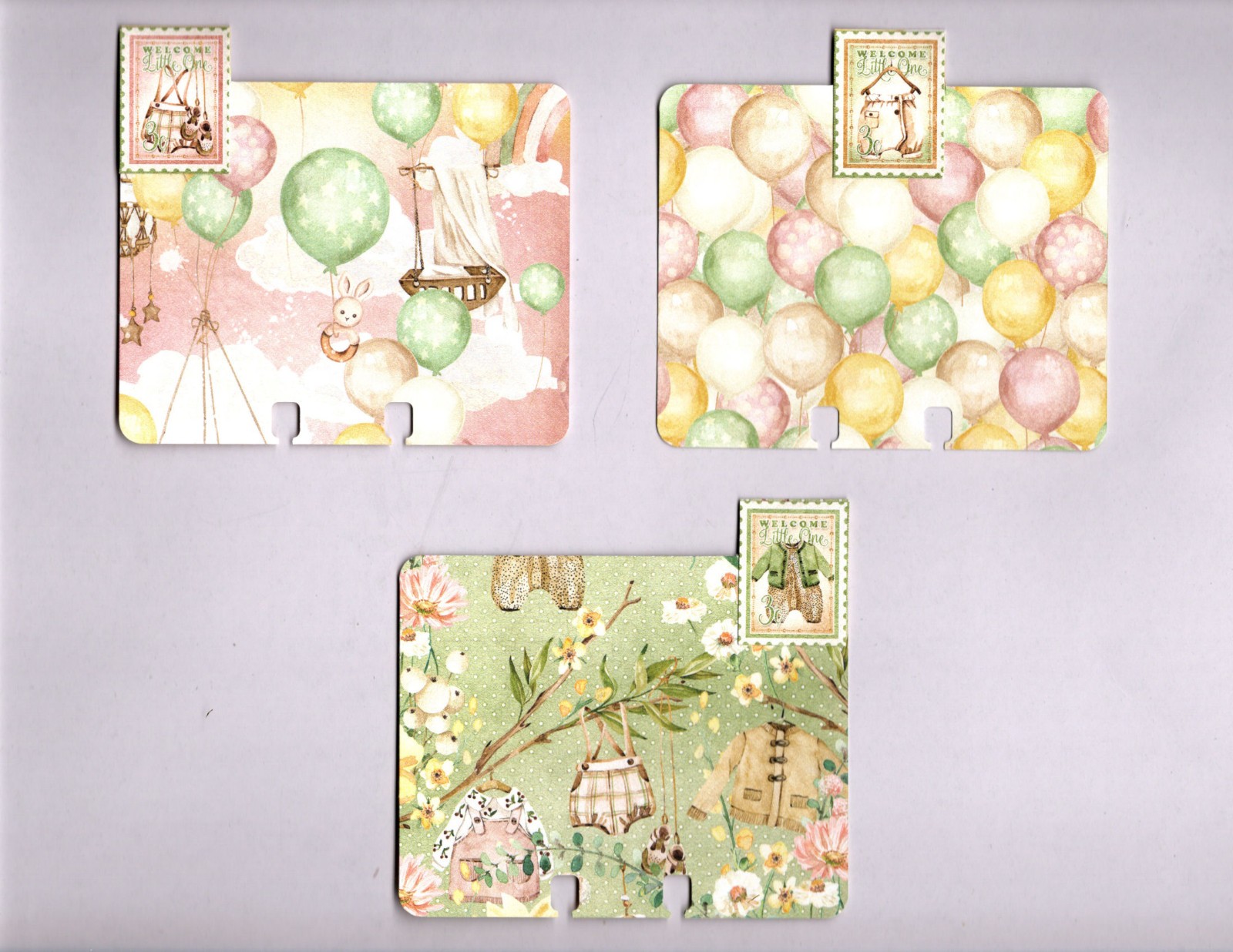 Graphic45 LITTLE ONE #2 (6pk) MEMORYDEX/ROLODEX CARDS Double-Sided HANDMADE