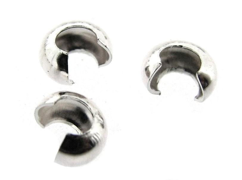 100 ea Sterling Silver 3.5mm Crimp Covers