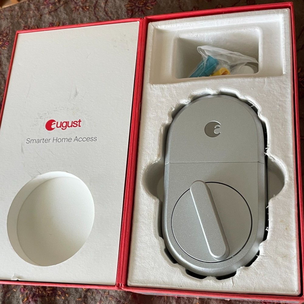 August Smart Lock ASL-3B Dark Gray – Bluetooth App Control Keyless – Open Box