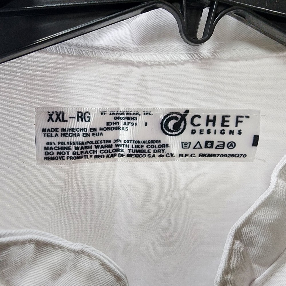Chef Designs Three-Quarter Sleeve Chef Coat, White, XXL