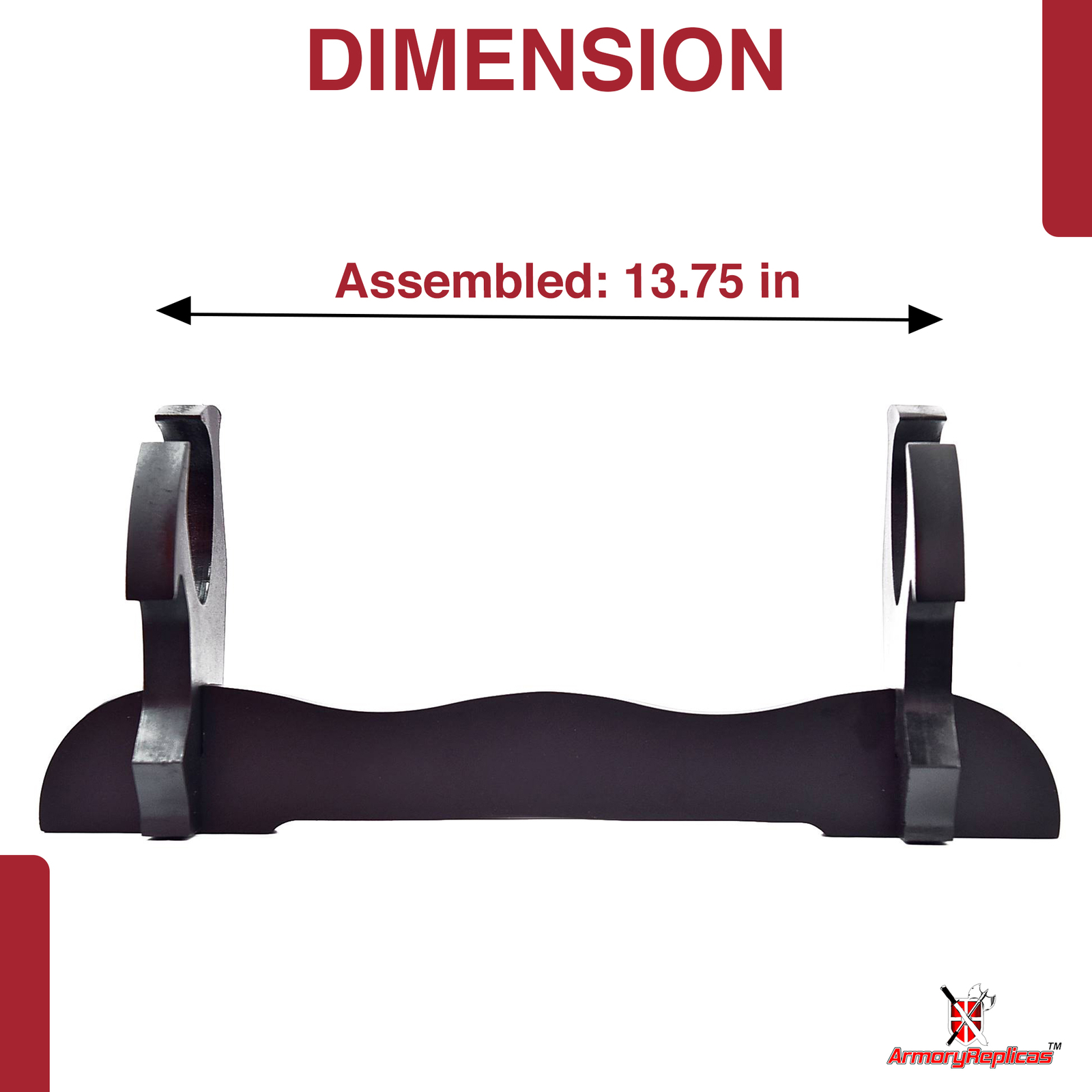 Elegant Wooden Sword Display Stand - Single Sword Holder - Satin Finish