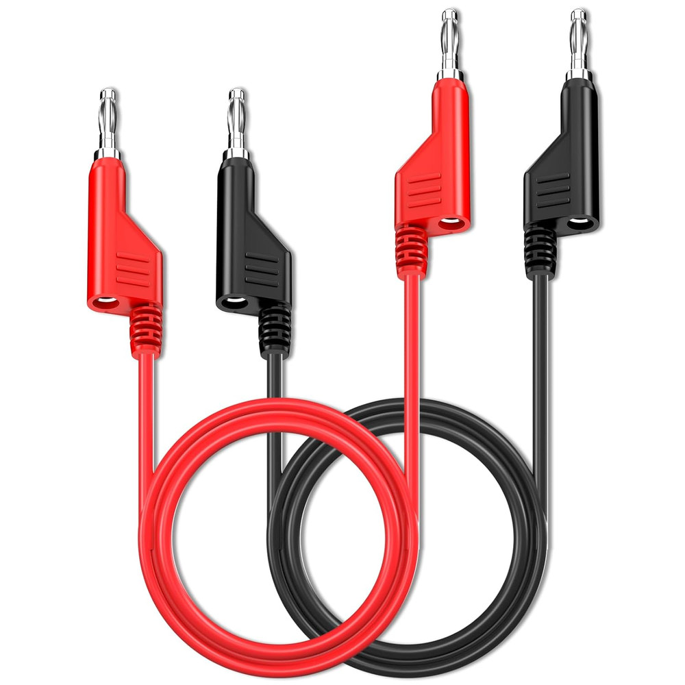 Stackable Banana to Banana Plug Test Leads 2PCS Soft Electrical Test Cable Wire