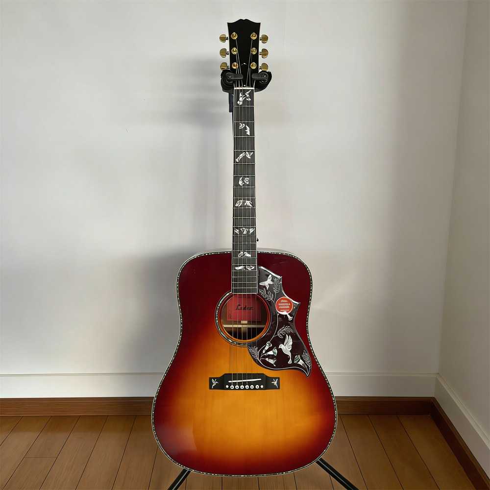 Acoustic Electric guitar Solid spruce top 6 String Mahogany  Body Bone Nut