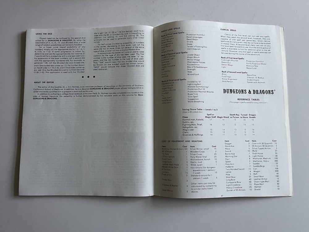 Dungeons and Dragons Basic Set Games Workshop TSR 1978