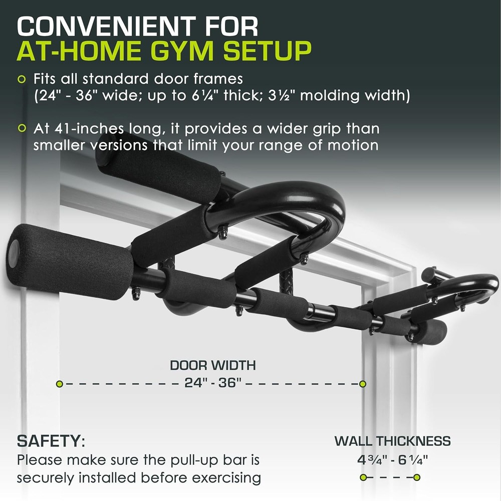 Portable Easy Install Pull Up Bar for Effective Home Workouts - 300 lbs Max
