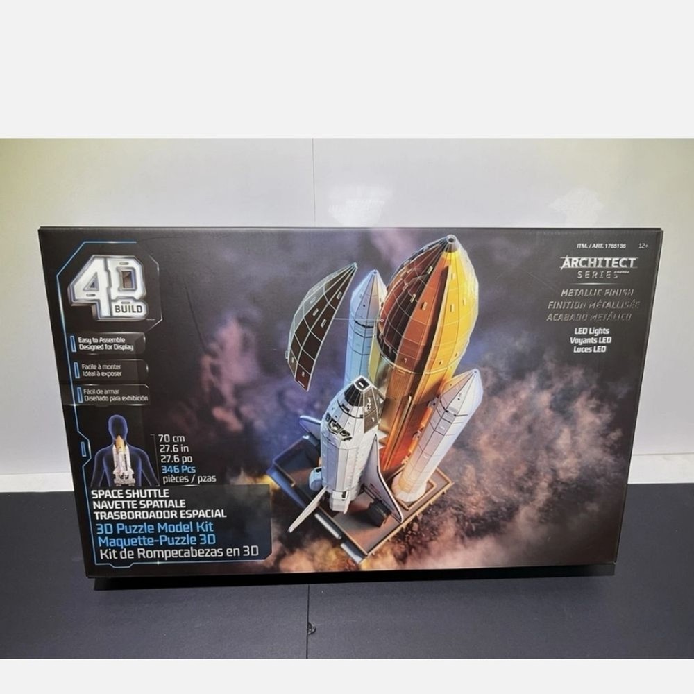 4D Build Space Shuttle 3D Model Kit with LED Lights Architect Series