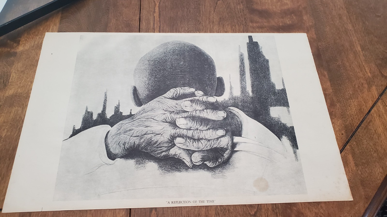 VTG Charles Wilbert White A Reflection of The Time Lithograph Framed 17x11 RARE