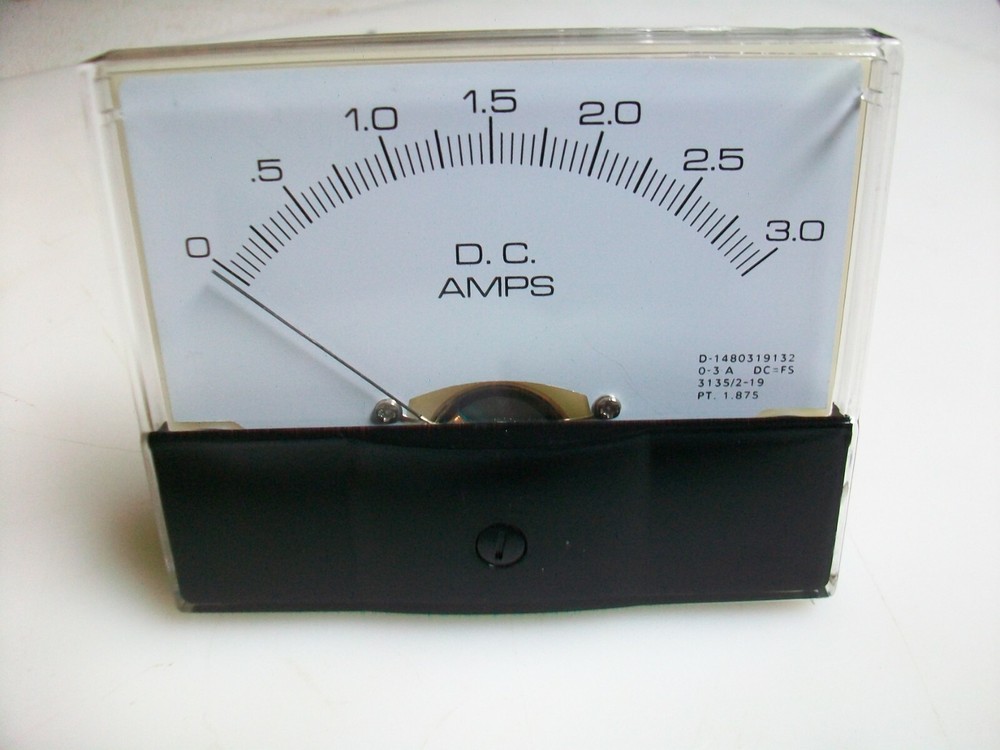 0-3 A. Dc.   Panel METER  NEW  4" X 3 1/2"